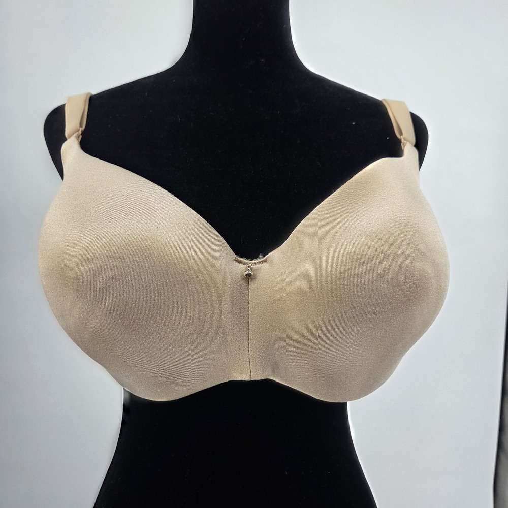 Cacique Balconette Bra 40DD Beige Lightly Lined Adjustable Strap Plus Size
